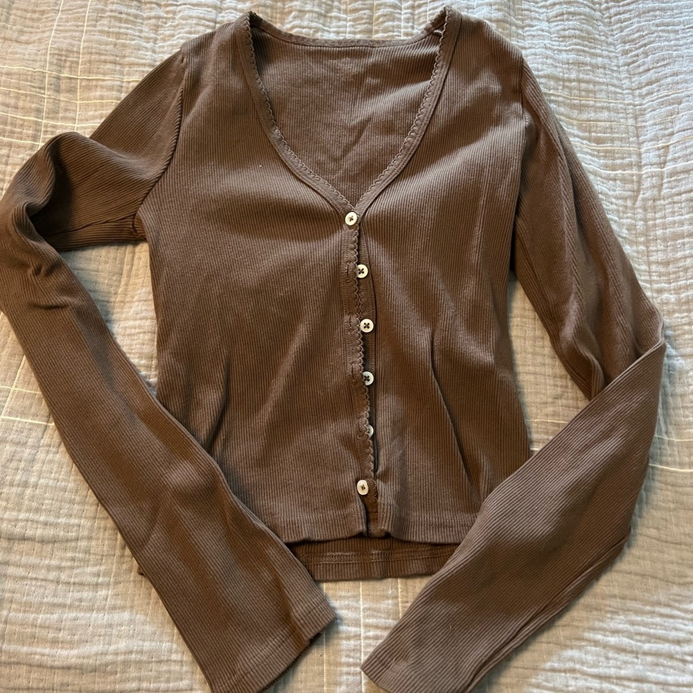 Brandy Melville brown cardigan. One size.